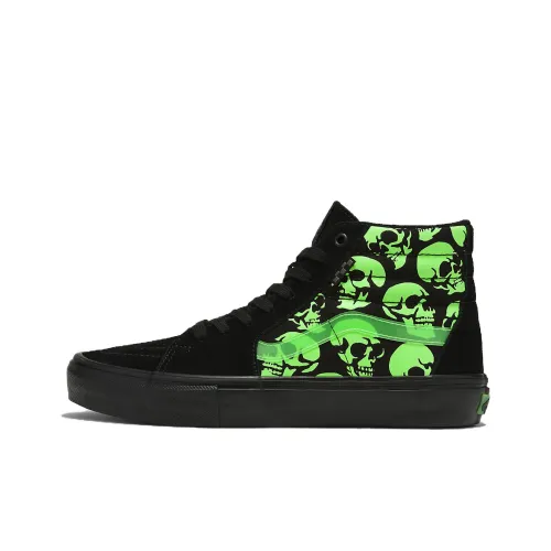 Vans SK8 Скейтборд Кроссовки Высокие Черные Зеленые Унисекс