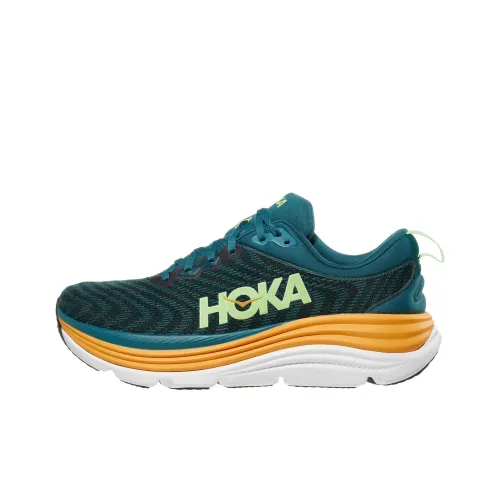 HOKA ONE ONE Gaviota 5 Устойчивый к истиранию Противоскользящий Низкий Топ Повседневные Беговые кроссовки Мужские Зеленые