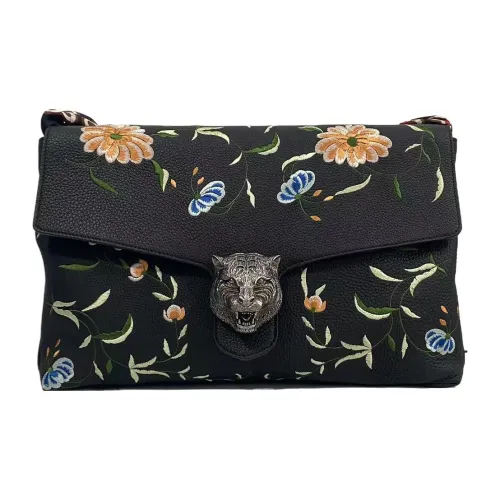 GUCCI Dionysus Кожа Сумка с клапаном Сумка через плечо Сумка для курьера Большая Женская Черная