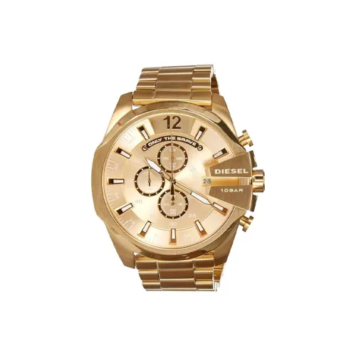 DIESEL CHIEF Collection Мужские часы Кварцевый механизм Ремешок из нержавеющей стали 51 мм Золотистый циферблат Часы DZ4360