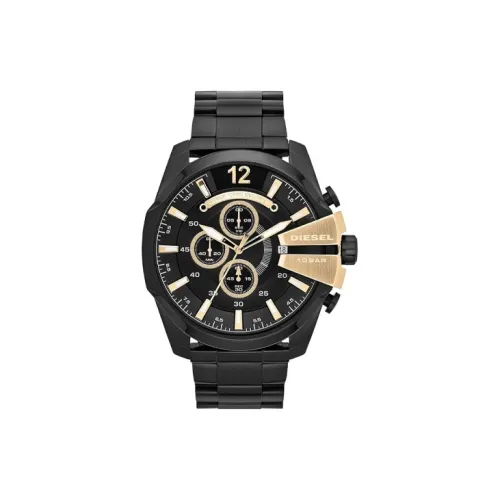 DIESEL MEGA CHIEF Коллекция Наручные часы Кварцевый механизм Нержавеющая сталь Ремешок 51 мм Черный циферблат Мужские часы DZ4338