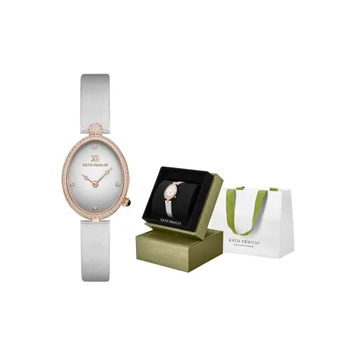 Katie Ermilio Women's Watch Кварцевый механизм Силиконовый ремешок 33,5*25,4 мм Серый циферблат KE660812G