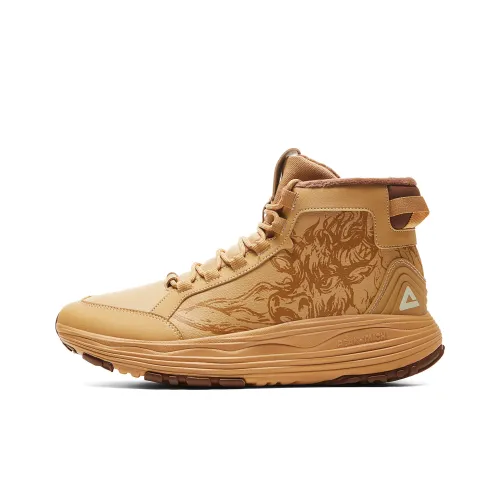 PEAK Guochuang Series Casual MID Топ Tobacco Brown Men's