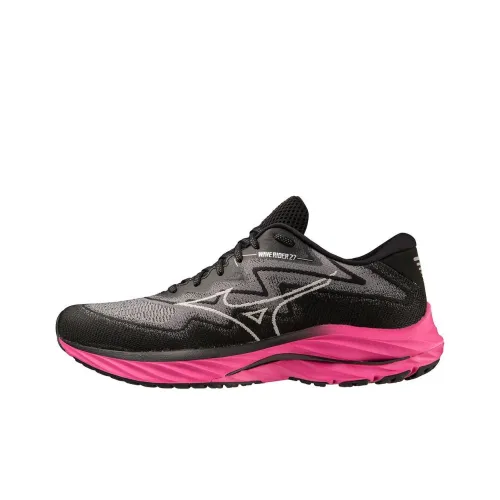 Mizuno Wave Rider 27 Износостойкий и Легкий Низкий Топ Беговые кроссовки Мужские Черные Красные