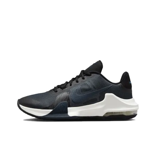 Nike Air Max IMPACT 4 Low Топ Баскетбольные кроссовки Унисекс Черный Синий