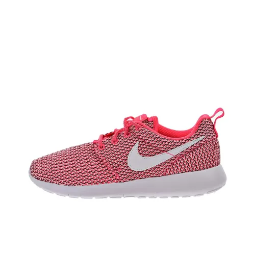 nike Roshe One Амортизаторы Shock Absorbers Противоскользящие Устойчивые к истиранию Низкий Топ Повседневные Беговые кроссовки GS Розовый Белый