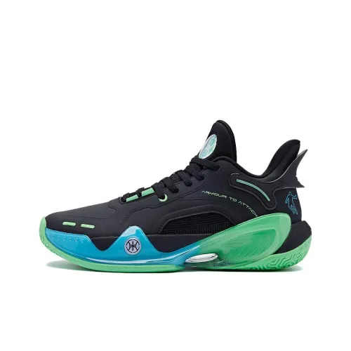 QIAODAN Battle Axe 6 Slip-resistant Abrasion-resistant MID Баскетбольные кроссовки Мужские Black Blue