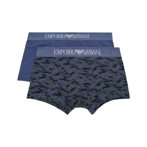 EMPORIO ARMANI 2 пачки синий фиолетовый + камуфляжный синий мужские боксер-шорты