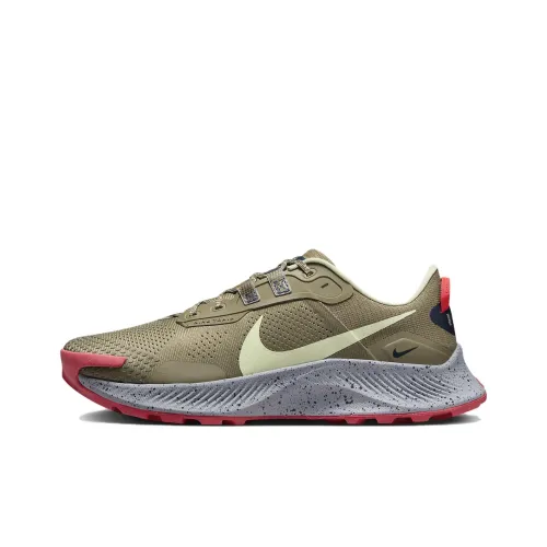 Nike Pegasus Trail 3 Амортизация Износостойкие Низкие Кроссовки для Беговых Пути Мужские Коричнево-Зеленые