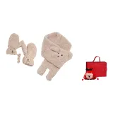 Красная рождественская подарочная коробка для медвежонка, подарочный набор, сумка - хаки