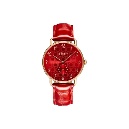 a.b.art Women's Watch Кварцевый механизм Естественная кожа Ремешок Красный Циферблат Часы Модель FR36 002 14L