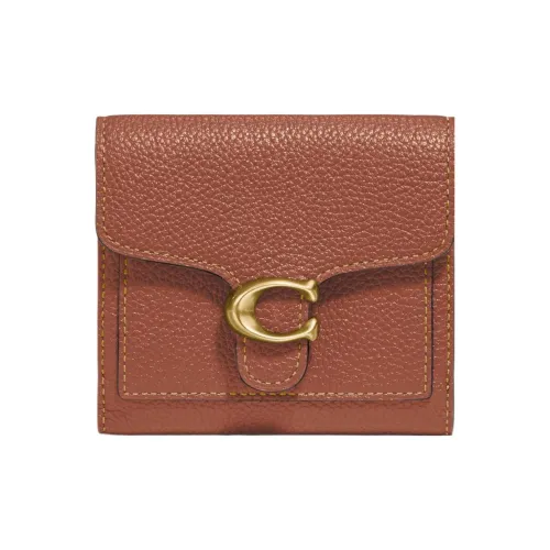 COACH Tabby Кожа Держатель для карт кошелек Мини Женский Saddles Коричневый