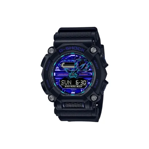 CASIO Liquid Crystal Analog Dual Display Series Кварцевый механизм Смольный ремешок Часы Мужские Черный циферблат