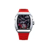 Плавный Свет Серебряный корпус Красный Резиновый Ремень