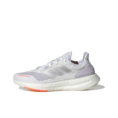 Adidas Pureboost 22 Low Топ Беговые кроссовки Женские Белые Серебряные