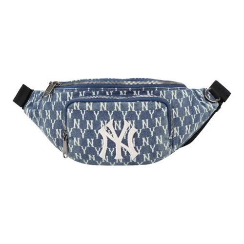 MLB MONOGRAM Коллекция Хлопок Сумка через плечо Бананка Унисекс Джинсовый синий