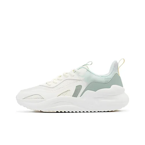 361° Slip Устойчивый к истиранию Низкий Топ Спортивная повседневная обувь Женская Белый Зеленый