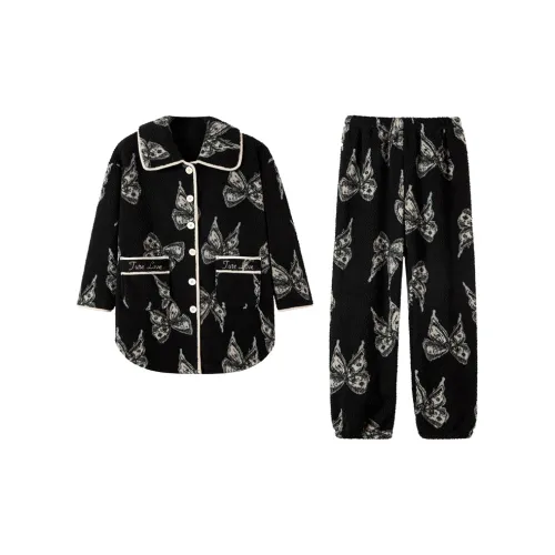 Kerener Черный Женские Пижамные Комплекты