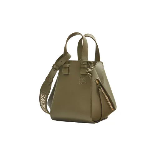 LOEWE Hammock Сатин Коровья кожа Сумка через плечо Сумка Обычный Женские Чай Пыль Глазурь