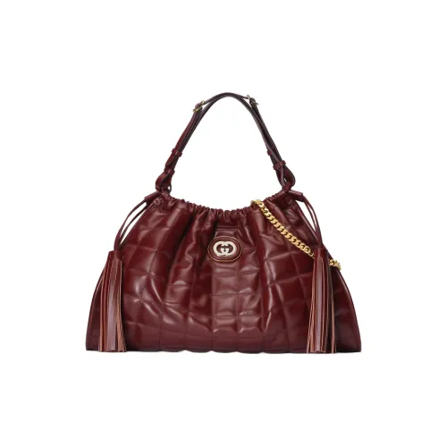 GUCCI Кожа Тоут Сумка Сумка для покупок Сумка на плечо Сумка среднего размера Женская Темно-красная
