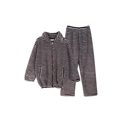 Same Language Женские Фиолетово-серый с Бордовыми Полосами Женские Пижамные Комплекты