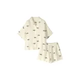 Короткий рукав, шорты, ткань, хлопок, версия (100% хлопок).