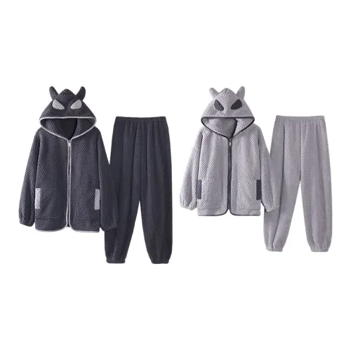 Kerener Серый + Темно-серый Унисекс Пижамные комплекты