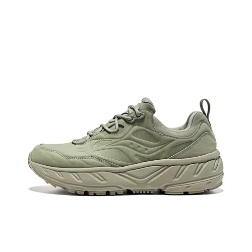 Saucony CYBER WEB Износостойкие Низкие Беговые кроссовки Унисекс Серый Зеленый