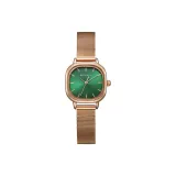 Розовый корпус, зеленый циферблат, сетчатая сумка