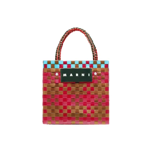 MARNI Basket Series Полипропиленовая Корова Кожа Тоут Сумка Сумка для покупок Женская Сумка Красный Бордовый