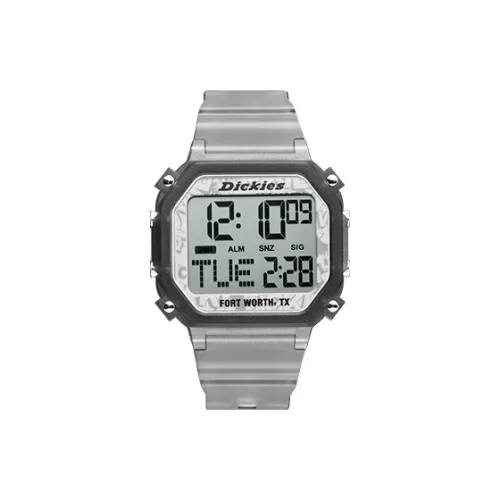 Dickies Наручные часы Электронный механизм Силиконовый ремешок Белый циферблат Унисекс