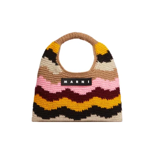 MARNI Акриловая трикотажная ткань Сумка Мини Женская Коричневый Многоцветный