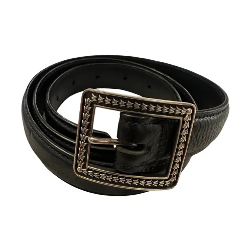 Chrome Hearts Однотонный с принтом шпилька кожа ремни унисекс черный ширина 3,6 см