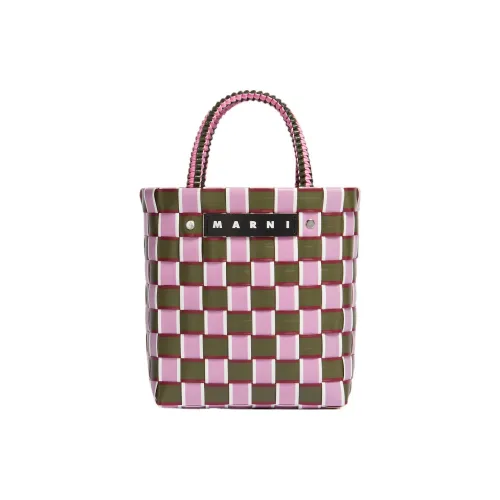 MARNI MARKET Полипропиленовая сумка-тоут из коровьей кожи сумка для покупок мини-сумка для женщин розовый зеленый