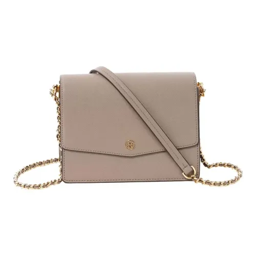 Tory Burch Robinson Кожа Сумка через плечо Женская Серого цвета