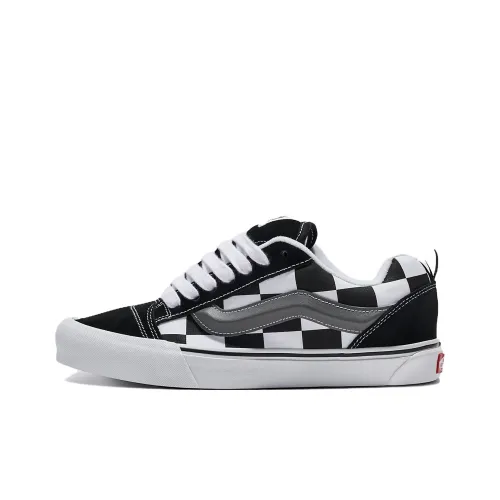 Vans Knu Skool Mega Check Low Скейтборд Кроссовки Унисекс Черный Белый