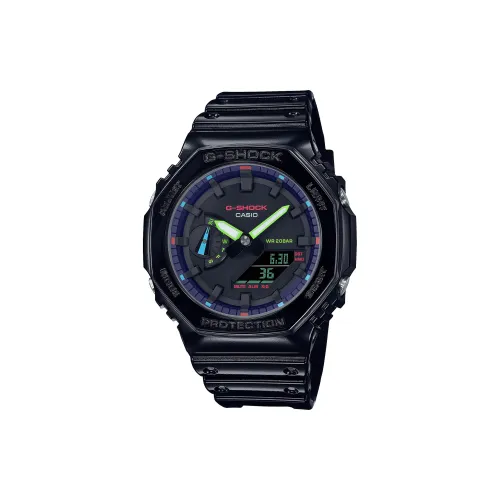 CASIO G Shock Neon Cyber Sport Edition Collection Кварцевый механизм Смольный ремешок Часы 57,5мм*53,4мм Мужские часы Черный циферблат