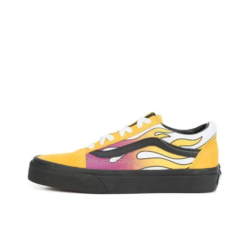 VANS Old Skool Collection Flame Low Top Скейтборд Кроссовки Унисекс Фиолетовый Желтый