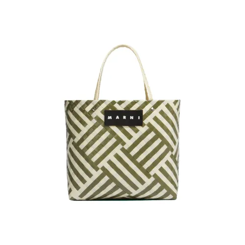 MARNI MARKET Полипропиленовая сумка-тоут сумка для покупок женская зеленая белая
