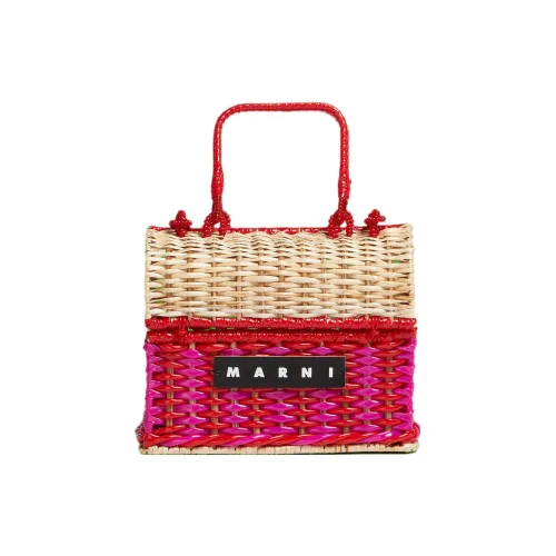 MARNI MARKET Поливинилхлорид с Прутья ивы Сумка Женские Фуксия Натуральный