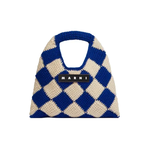 MARNI Акриловая сумка с корзинкой из коровьей кожи мини женская синяя белая