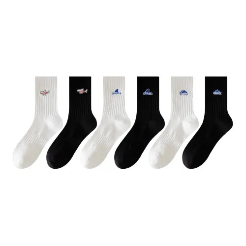 AUGUST 6 Pack Assortment Men's MID Shin Socks