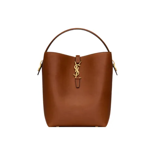 SAINT LAURENT Коровья кожа Ведрообразная сумка Сумка через плечо Сумка обычная Женская Кирпичный