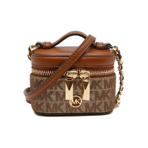 MICHAEL KORS Жаккардовая ткань Сумка-чемодан Сумка через плечо Сумка через плечо Экстра Маленькая Женская Коричневая