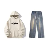 Set (Apricot Top + Nostalgic Blue Jeans)  
Комплект (Абрикосовый топ + Ностальгические синие джинсы)