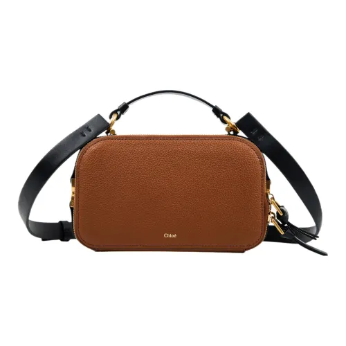 Chloe Marcie Телячья кожа Сумка для туалетных принадлежностей Camera Сумка Сумка через плечо Женская Коричневая