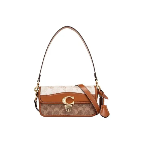 COACH Studio Коровья кожа Багетная сумка Сумка через плечо Стандартная Женская Коричневый