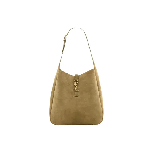 SAINT LAURENT Мягкая замшевая сумка-хобо сумка сумка через плечо женская ячменно-зеленая