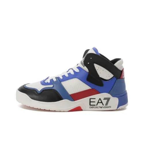 EMPORIO ARMANI EA7 Casual Высокий Топ Белый Синий Унисекс