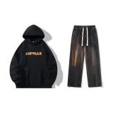 Комплект одежды (Черный топ + Черные джинсы)